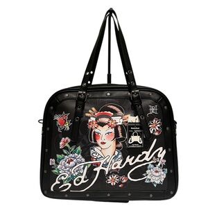 Ed Hardy Geisha Vegan Leather Satchel Crossbody Bag